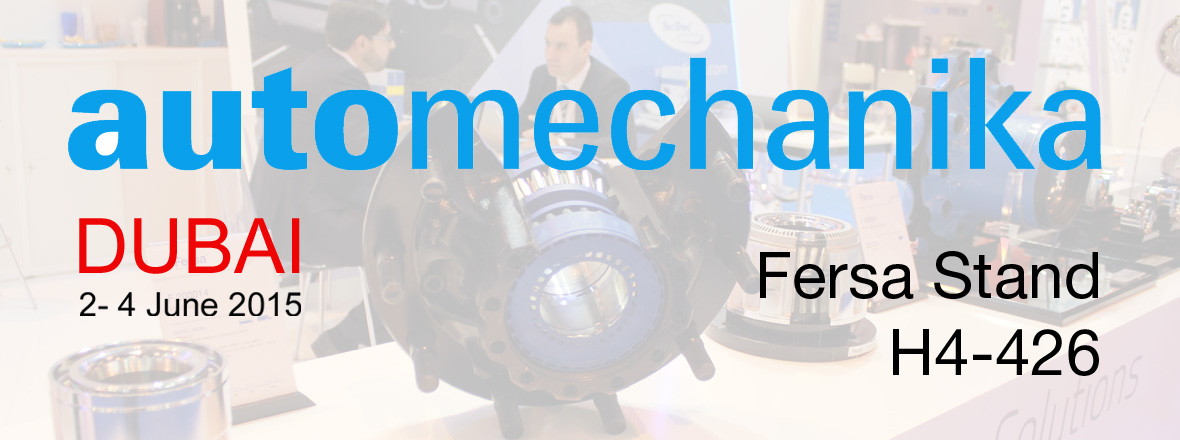  Fersa will participate in Automechanika Dubai this 2nd, 3rd, and 4th of June, presenting their two latest products: integrated Fersa bearings and grease for maintenance of their products.