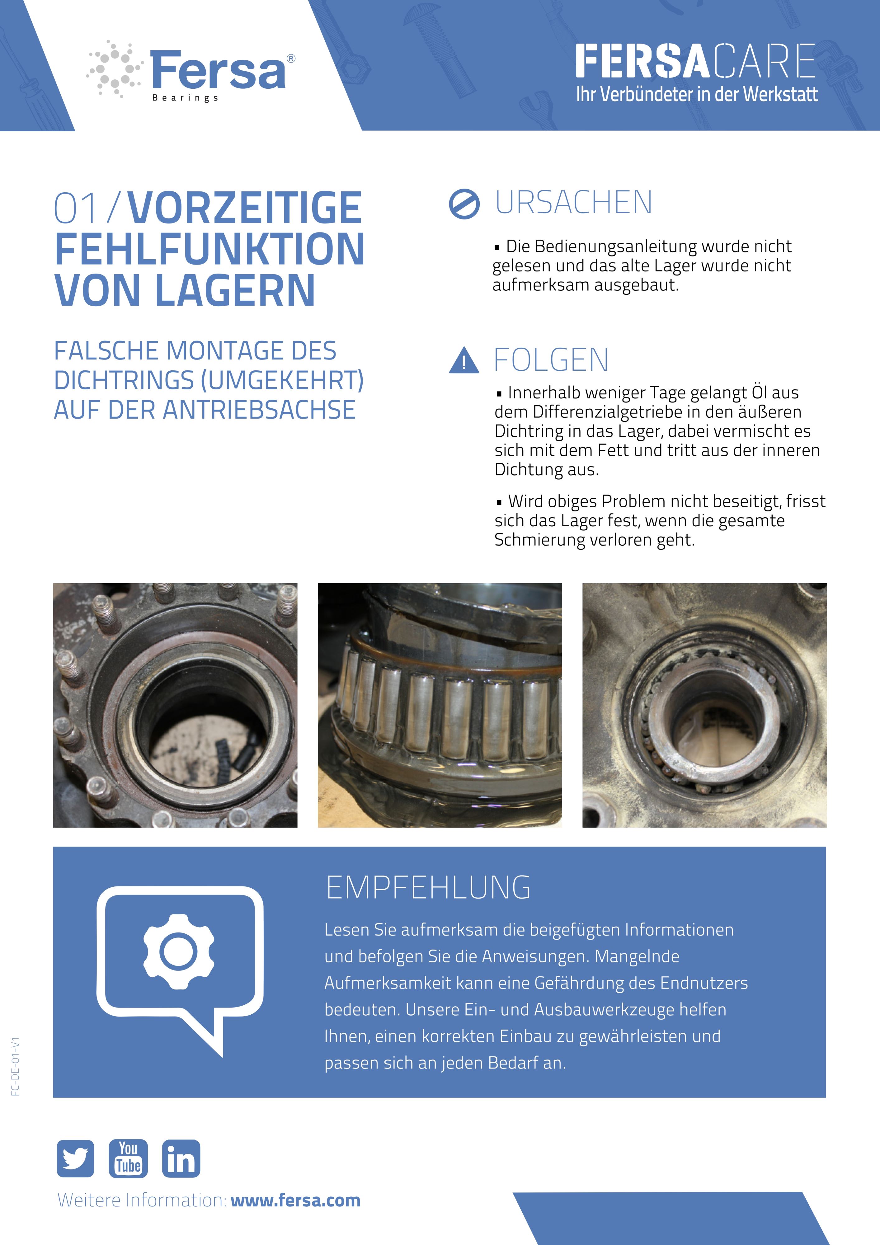 Informationspillen I: vorzeitige Fehlfunktion von Lagern
