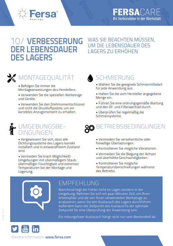 Informationspillen X: Verbesserung der Lebensdauer des Lagers