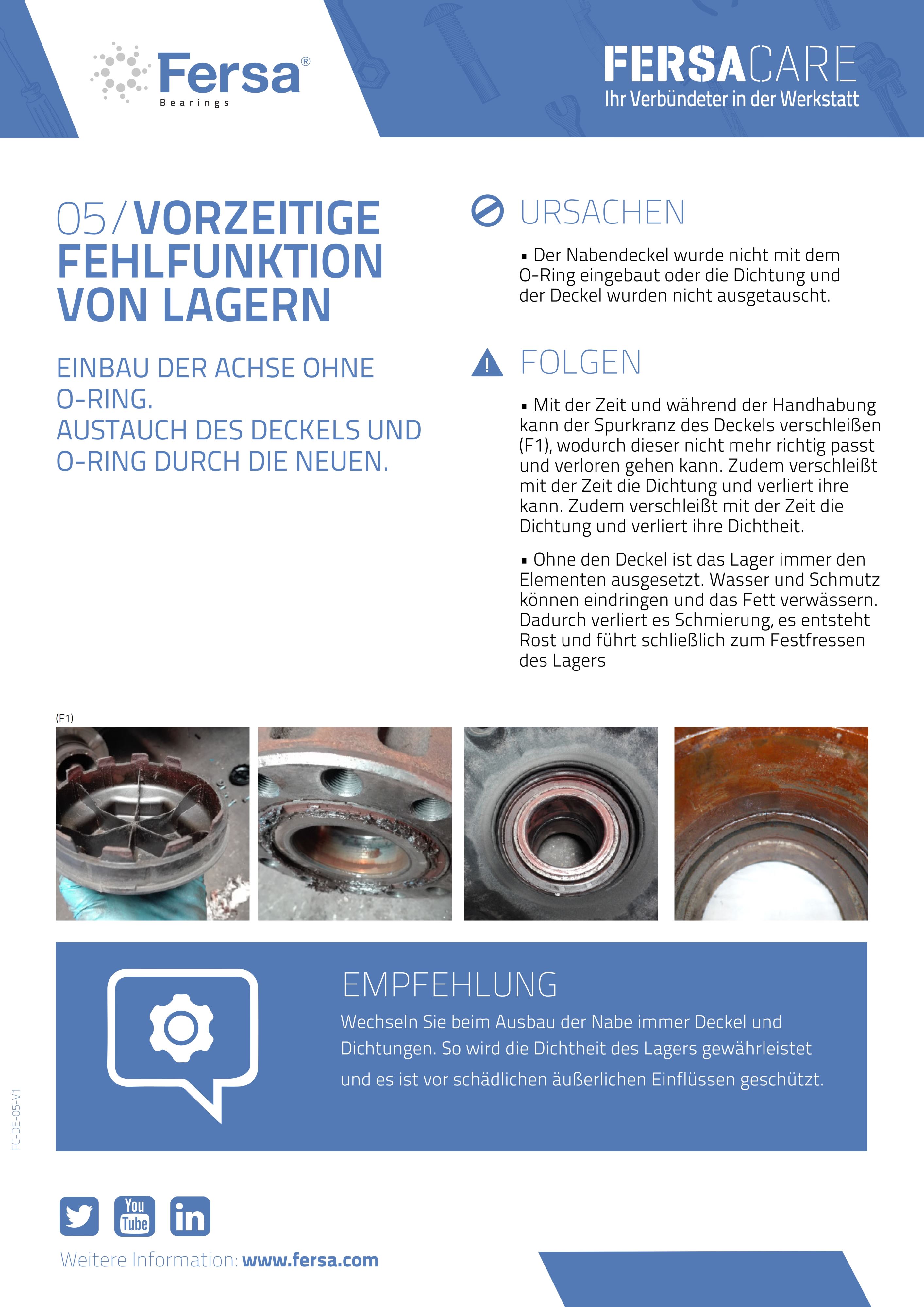 Informationspillen V: vorzeitige Fehlfunktion von Lagern