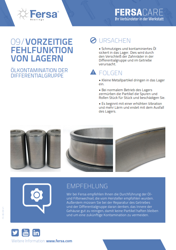 Informationspillen IX: vorzeitige Fehlfunktion von Lagern