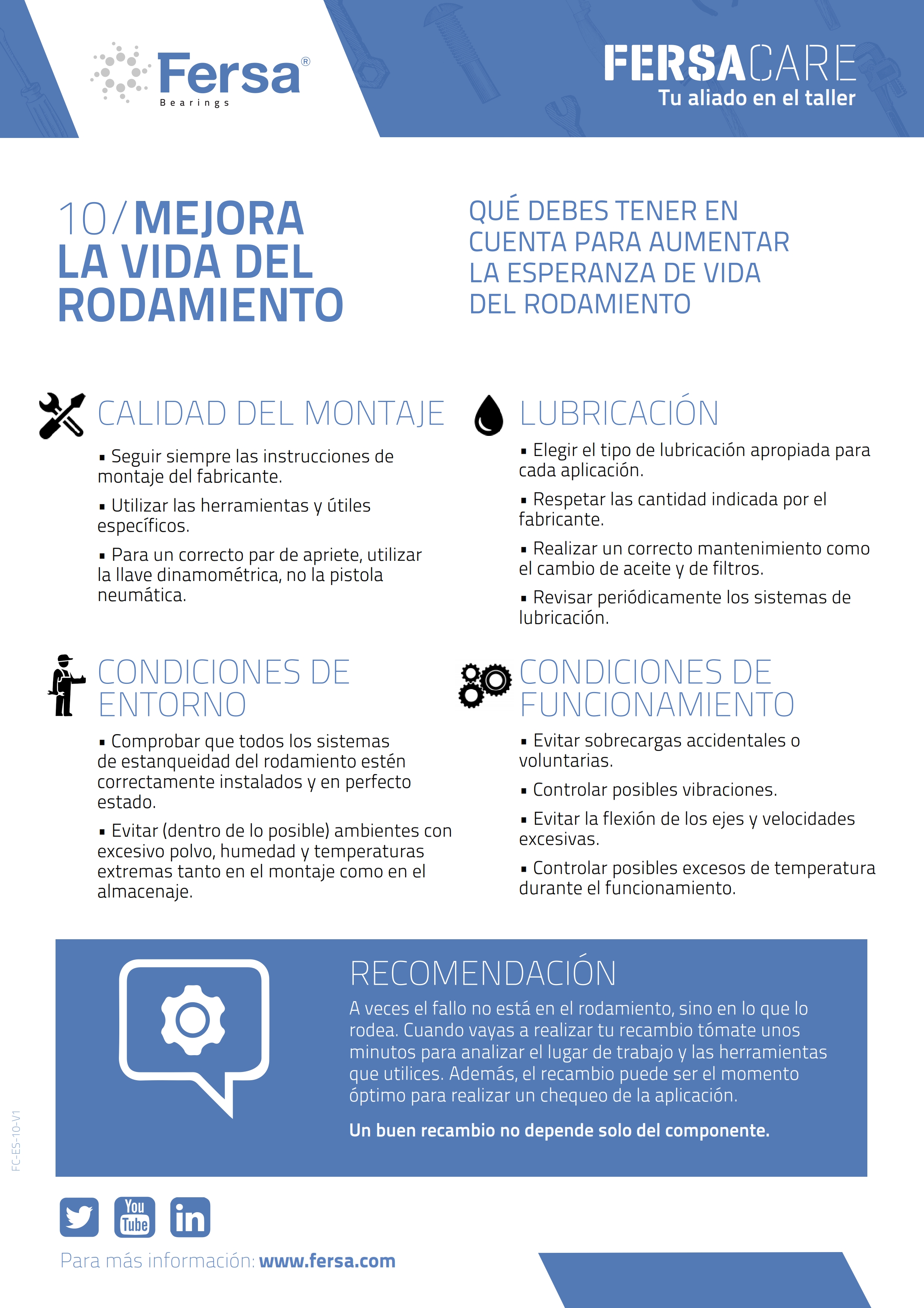 Píldoras informativas X: mejora la vida del rodamiento