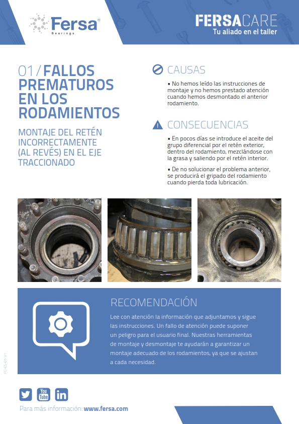 Píldoras informativas I: fallos prematuros en rodamientos