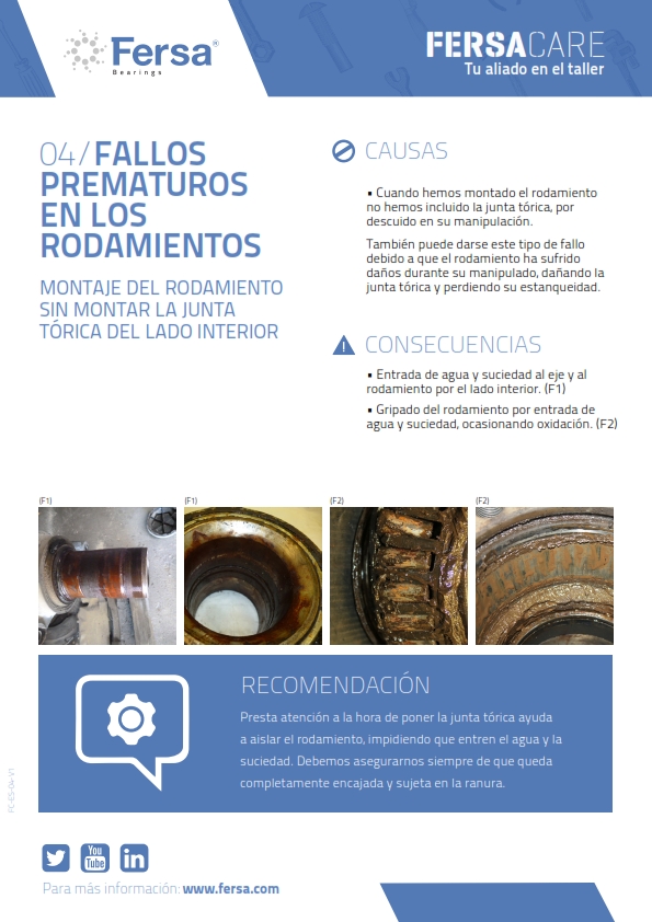 Píldoras informativas IV: fallos prematuros en rodamientos