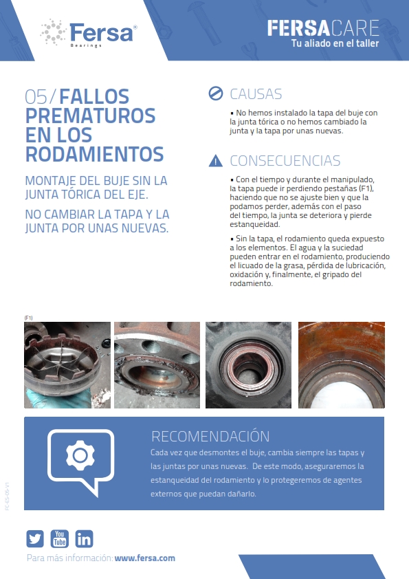 Píldoras informativas V: fallos prematuros en rodamientos