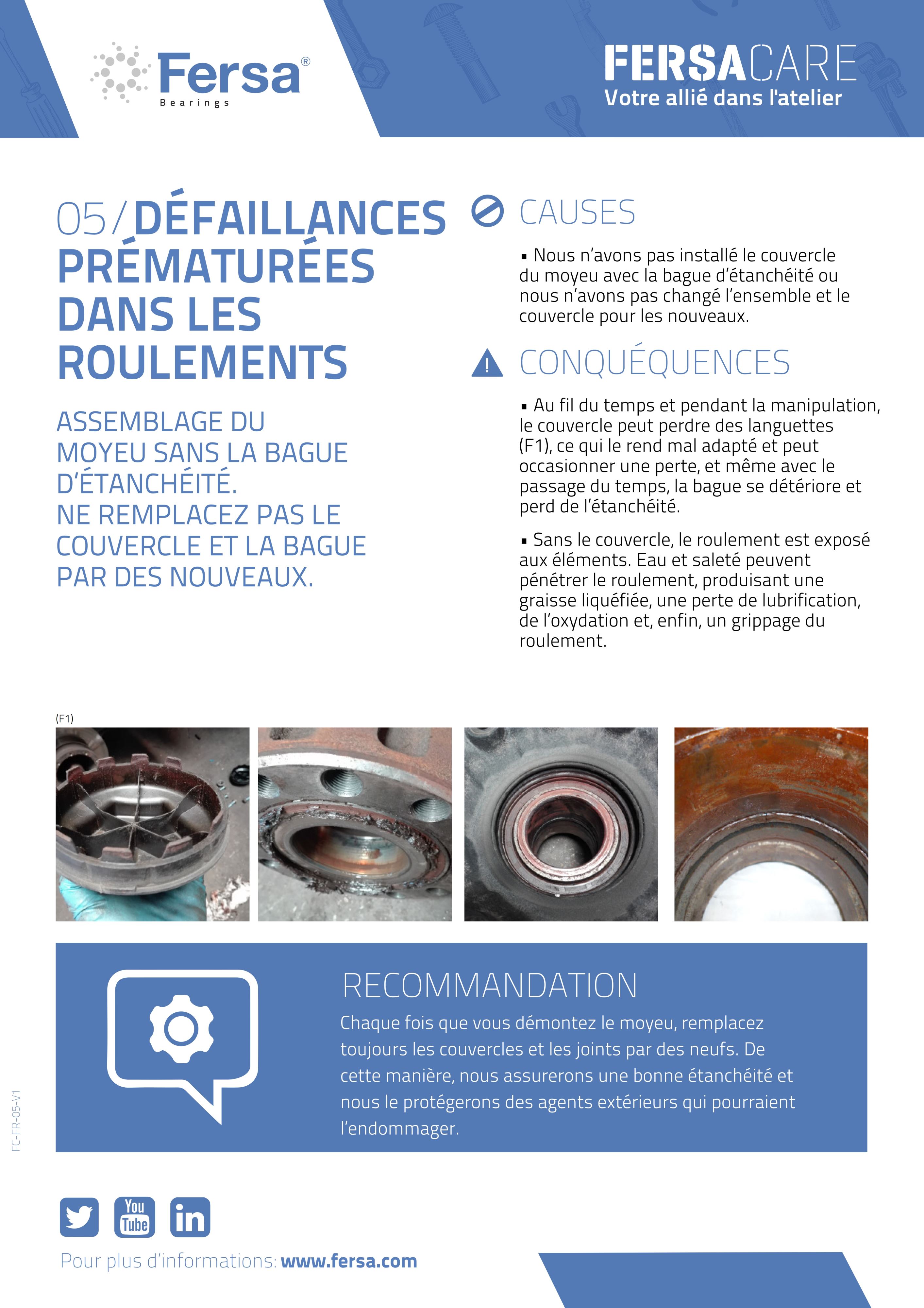 Capsules d'information V: défaillances prématurées dans les roulements