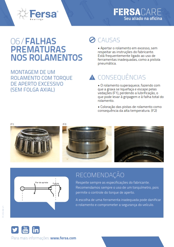 Informativos VI: Falhas prematuras nos rolamentos