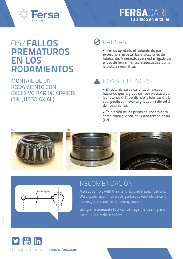 Píldoras informativas VI: fallos prematuros en rodamientos